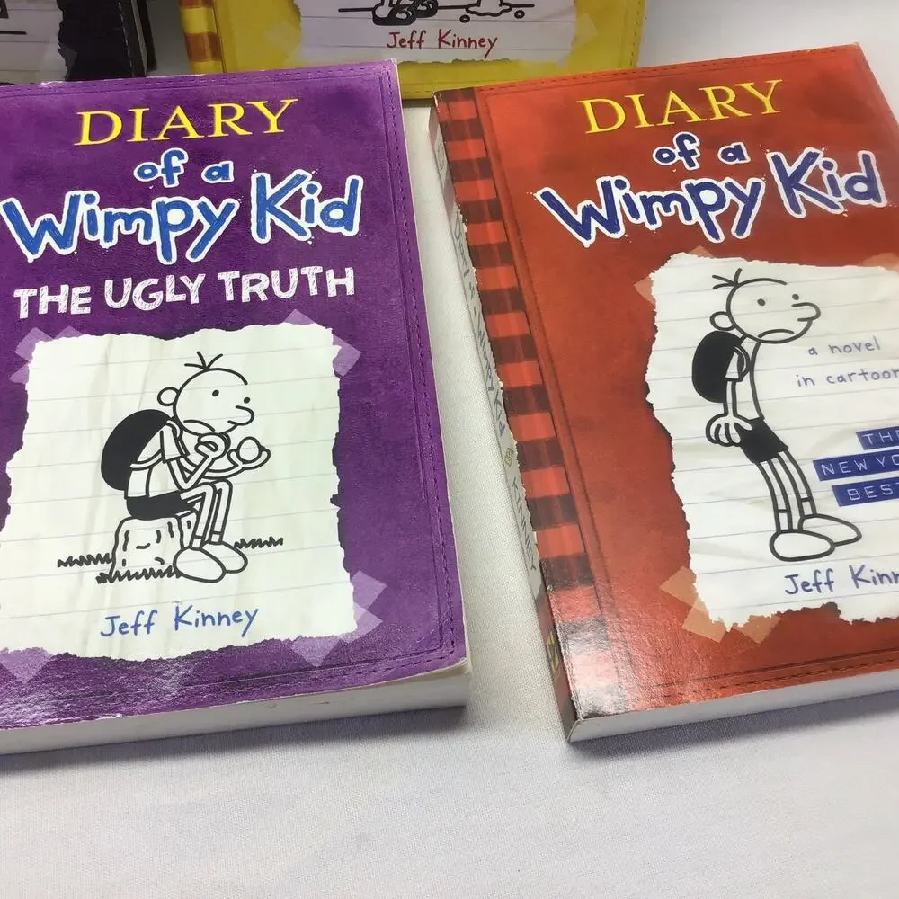 Diary of a Wimpy Kid Book Lot 7 Hardcover Softcover Books Jeff Kinney Dog Days